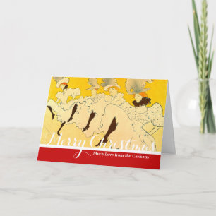 Toulouse Lautrec Yellow Dancing Girl Poster Feiertagskarte