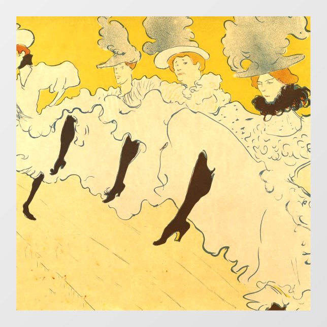 Toulouse Lautrec Yellow Dancing Girl Poster Fensteraufkleber (Blatt)