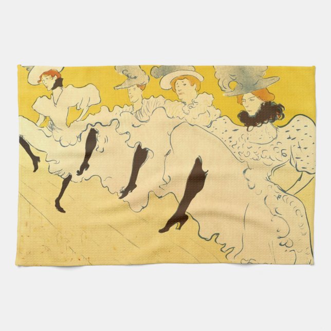 Toulouse Lautrec Yellow Dancing Girl Poster Geschirrtuch (Horizontal)