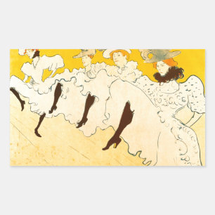 Toulouse Lautrec Yellow Dancing Girl Poster Rechteckiger Aufkleber