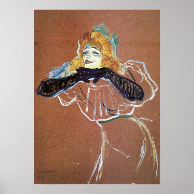 Toulouse-Lautrec - Yvette Guilbert Singing 1894 Poster (Vorne)