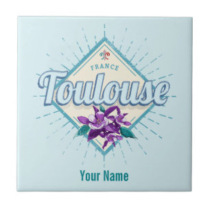 Toulouse Stadt Frankreich Retro Veilchen Vintage S Fliese