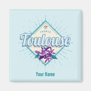 Toulouse Stadt Frankreich Retro Veilchen Vintage S Magnet