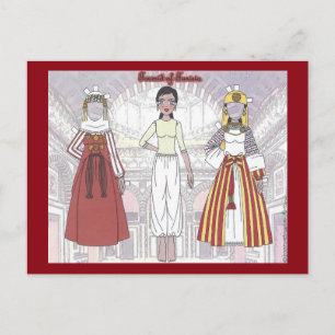 Toumid Tunesien Paper Doll Postcard Postkarte