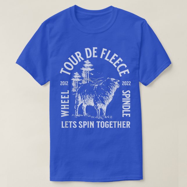 Tour de Fleece Fiber for Spinning Wheels Handspinn T-Shirt (Design vorne)