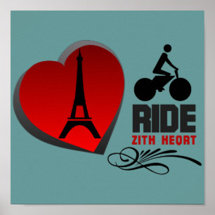 Tour de France-Paris-Herz-Plakat Poster
