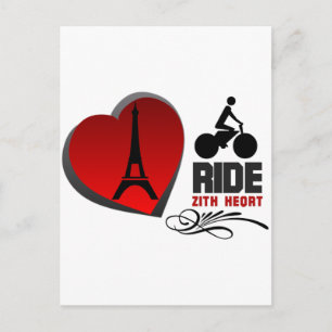 Tour De France Paris - Herz Postkarte