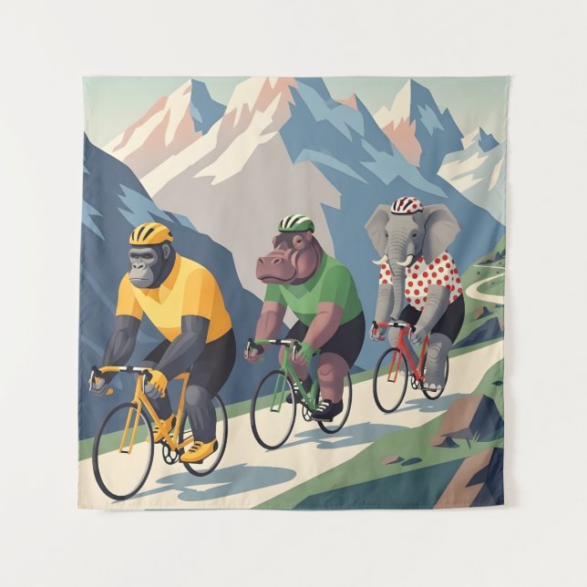 Tour de France WPA styled canvas print Wandteppich (Vorderseite)