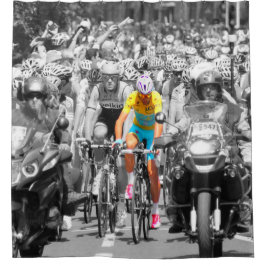 Tour de France Yellow Jersey Peloton Radrennen Duschvorhang