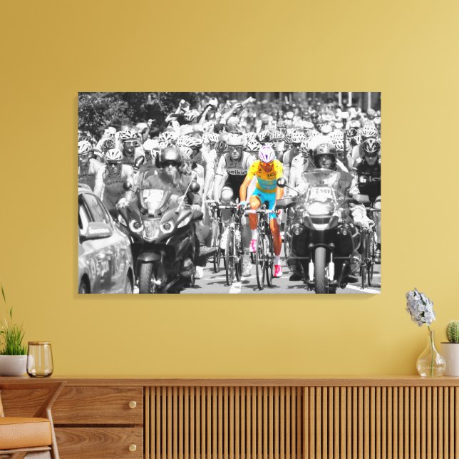 Tour de France Yellow Jersey Peloton Radrennen Leinwanddruck (Insitu (Wohnzimmer))