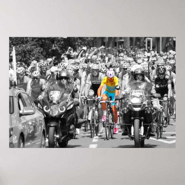 Tour de France Yellow Jersey Peloton Radrennen Poster (Vorne)