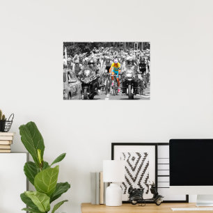 Tour de France Yellow Jersey Peloton Radrennen Poster