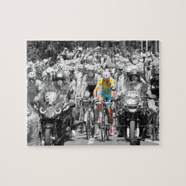 Tour de France Yellow Jersey Peloton Radrennen Puzzle (Horizontal)
