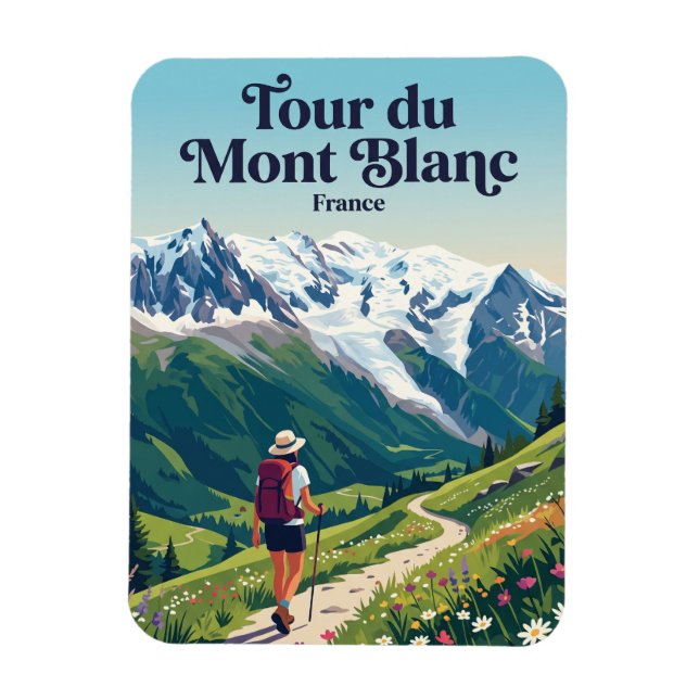 Tour du Mont Blanc Frankreich Magnet (Vertikal)