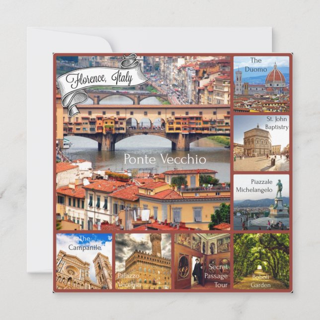 Tour durch Florenz, Italien Karte (Vorderseite)