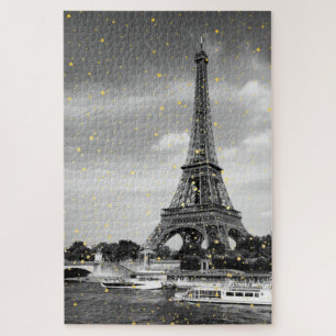 Tour Eiffel, Frankreich - Schwarz/Imitate Gold Spr Puzzle