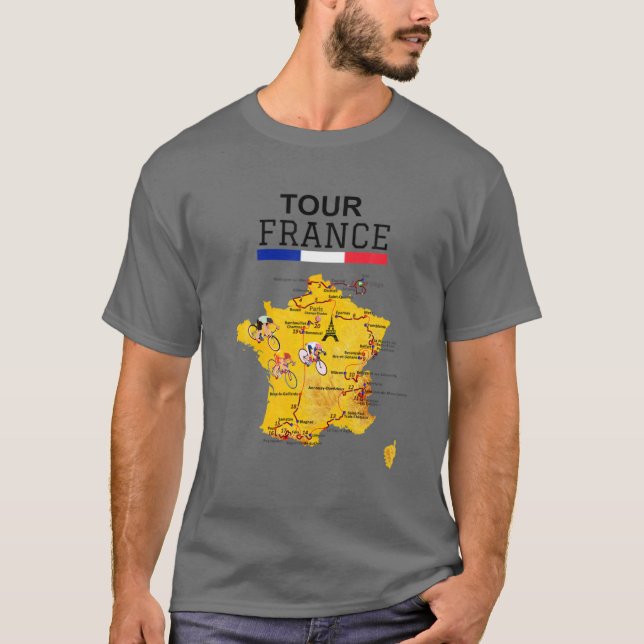 Tour France Radfahren Jersey Bicycle French Road R T-Shirt (Vorderseite)