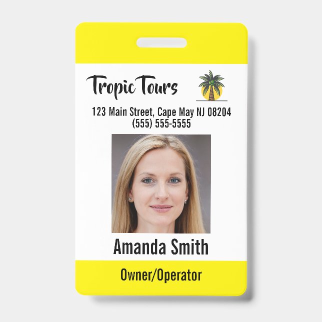 Tour Guide Foto ID Gelb Ausweis (Vorderseite)