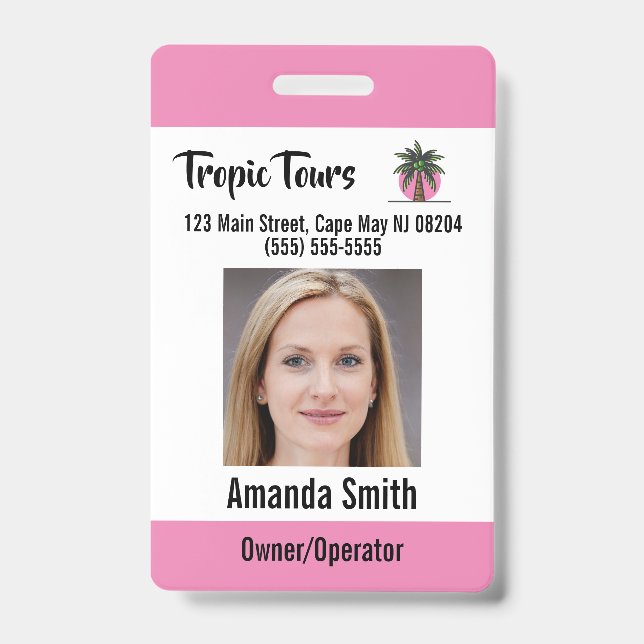 Tour Guide Foto ID Rosa Ausweis (Vorderseite)