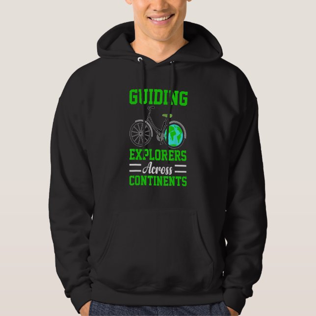 Tour Guide with Bike Cycling Guide Great Travel Gu Hoodie (Vorderseite)