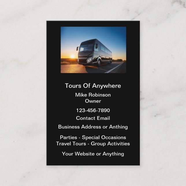 Tour Rental Bus Business Cards Visitenkarte (Vorderseite)