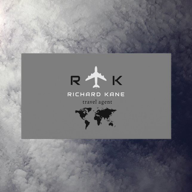 Tour Tourismus Reisen Agent grau Visitenkarte (Von Creator hochgeladen)