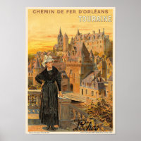Touraine Loches Frankreich Vintage Poster 1906