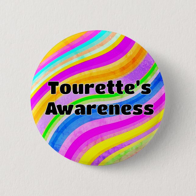 Tourette-Bewusstseinsabzeichen – Abstrakter ruhige Button (Vorderseite)