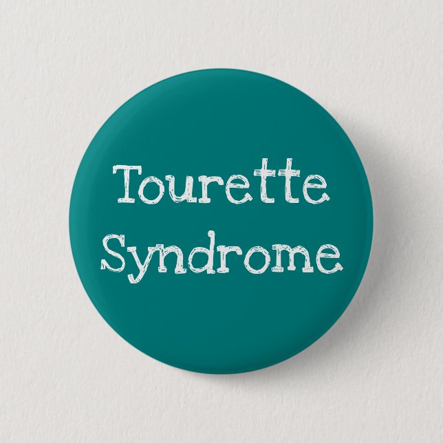 Tourette-Syndrom Aquamarin Button (Vorderseite)