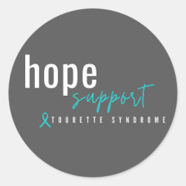 Tourette-Syndrom. Hoffnungsunterstützung. Aufklebe Runder Aufkleber
