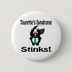 Tourette-Syndrom Stinkt Skunk Bewusstseins Design Button