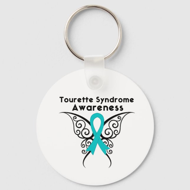 Tourette Syndrome Awareness Tattoo Butterfly Schlüsselanhänger (Vorderseite)