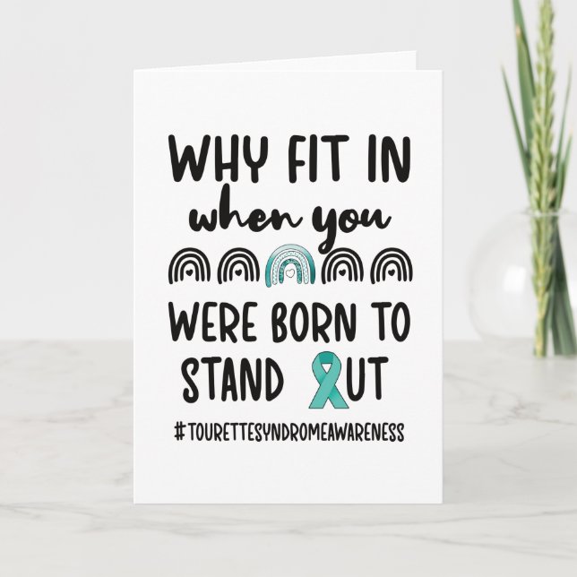Tourette Syndrome Awareness Tourettes Warrior Aqua Karte (Vorderseite)