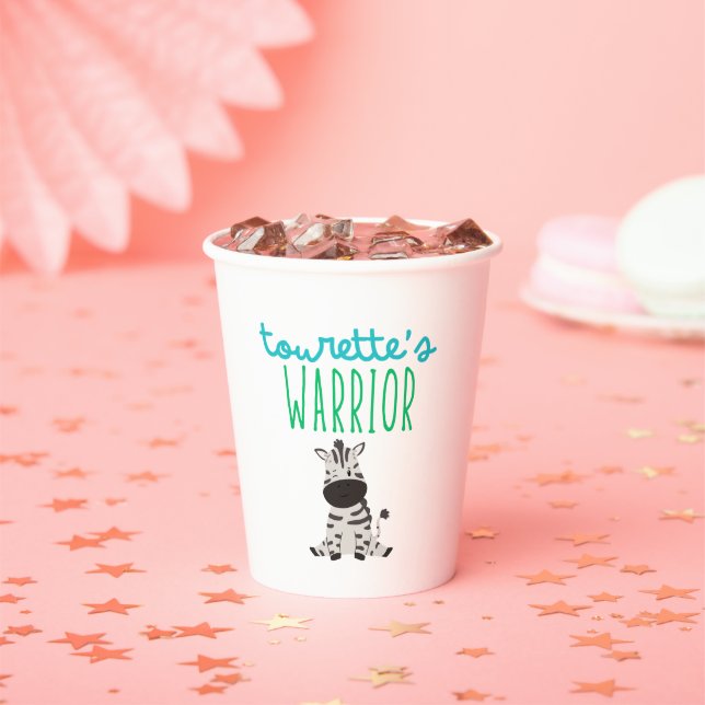 Tourette's Krieger niedliche Kinder Papier Aufnahm Pappbecher (Insitu)