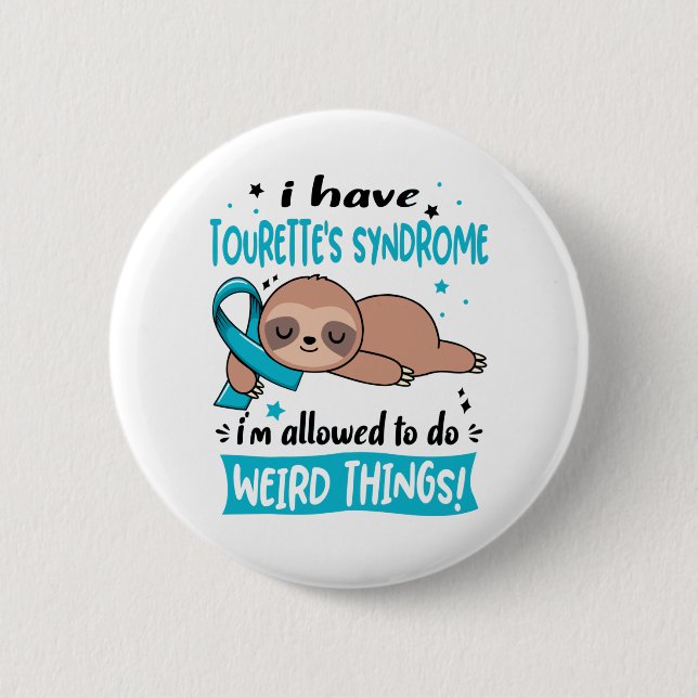 Tourette's Syndrome Awareness Month Ribbon Geschen Button (Vorderseite)