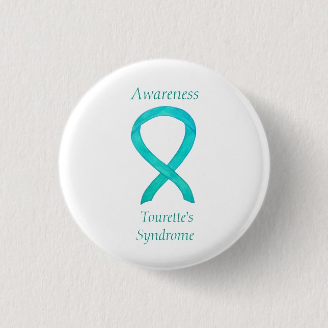 Tourettes Syndrome Awareness Ribbon Custom Button (Vorderseite)