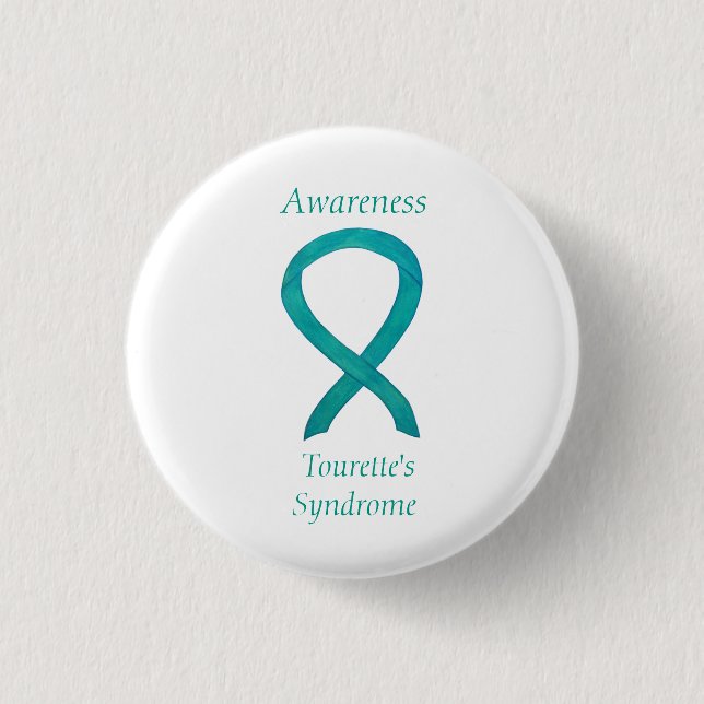 Tourettes Syndrome Awareness Ribbon Custom Button (Vorderseite)