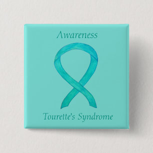 Tourettes Syndrome Awareness Ribbon Custom Button