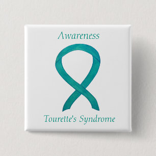 Tourettes Syndrome Awareness Ribbon Custom Button