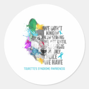 Tourette's Syndrome Awareness Ribbon Support Gesch Runder Aufkleber