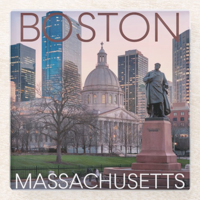 Tourist Boston Massachusetts Glass Untersetzer (Vorderseite)