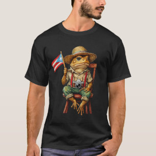 Tourist Coqui Frog Puerto Rico Flag Taino Boricua T-Shirt