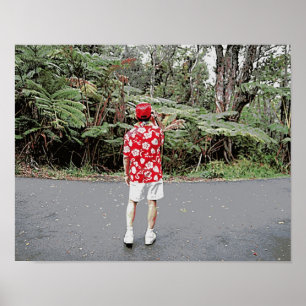 Tourist in hawaiianischem Shirt Poster