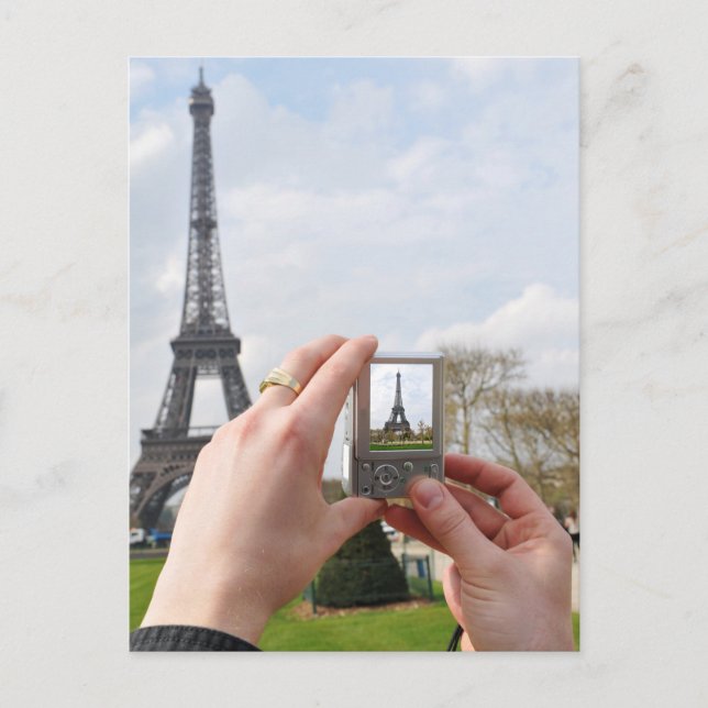 Tourist in Paris Postkarte (Vorderseite)
