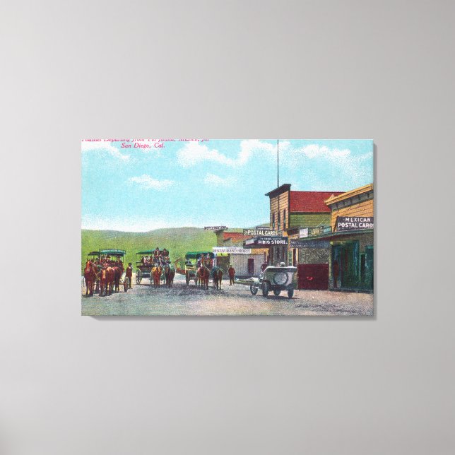 Touristen, die nach Tijuana abreisen Leinwanddruck (Vorderseite)