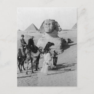 Touristen mit Sphinx Postkarte