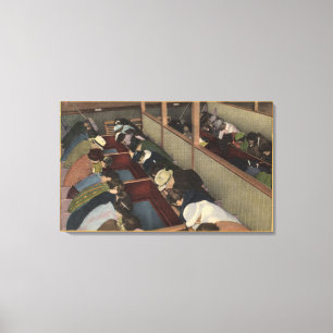 Touristen, welche die Unterseeboot-Gärten ansehen Leinwanddruck