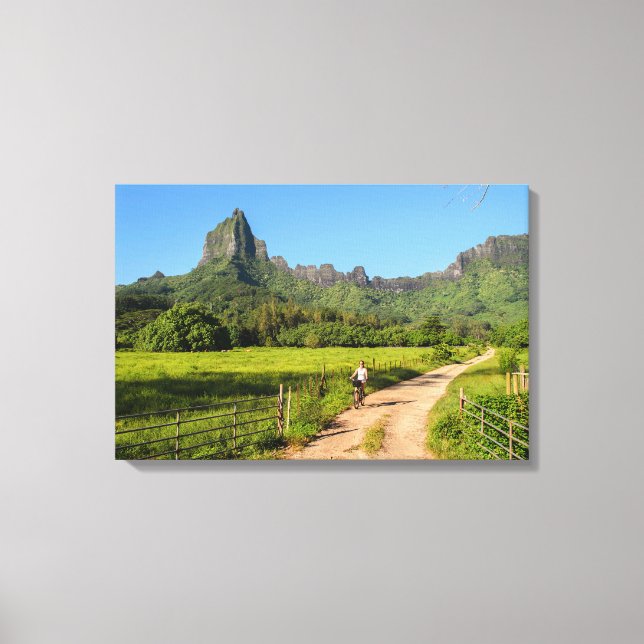 Touristenradfahren auf der Leinwand des tropischen (Vorderseite)