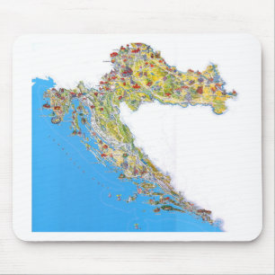 Touristische Karte Kroatiens, hrvatska turistička Mousepad