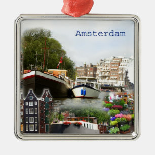 Touristische Standorte von Amsterdam Silbernes Ornament